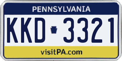 PA license plate KKD3321