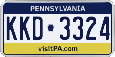 PA license plate KKD3324