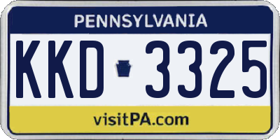 PA license plate KKD3325