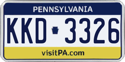 PA license plate KKD3326