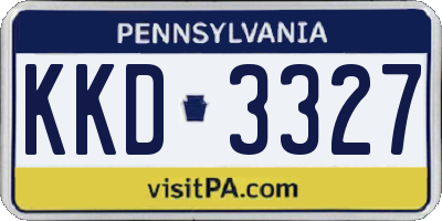 PA license plate KKD3327