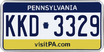 PA license plate KKD3329