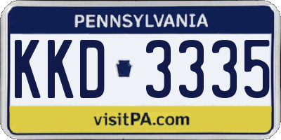 PA license plate KKD3335