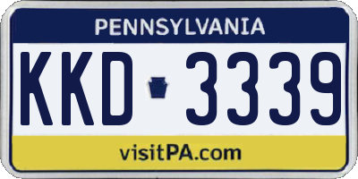 PA license plate KKD3339