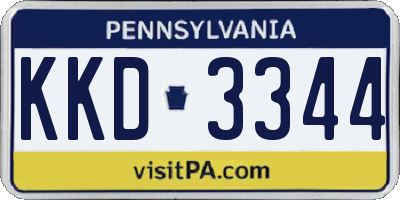 PA license plate KKD3344