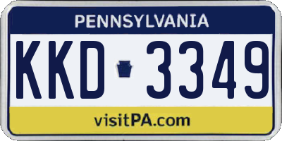 PA license plate KKD3349