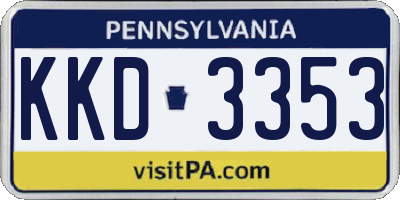 PA license plate KKD3353