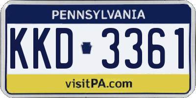 PA license plate KKD3361