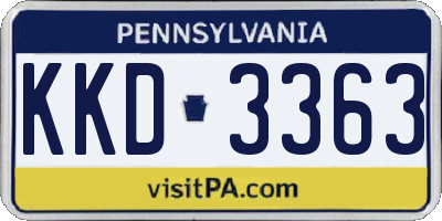 PA license plate KKD3363