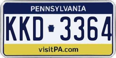 PA license plate KKD3364