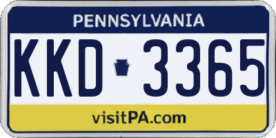 PA license plate KKD3365