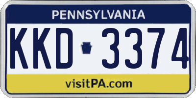 PA license plate KKD3374