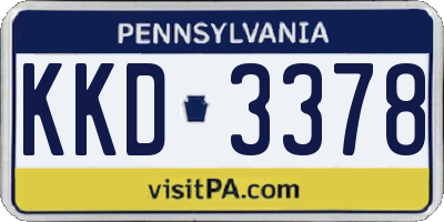 PA license plate KKD3378