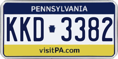 PA license plate KKD3382