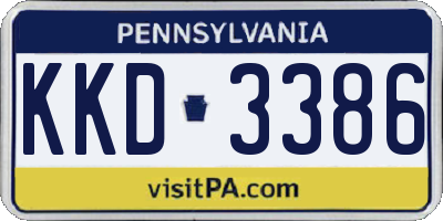 PA license plate KKD3386