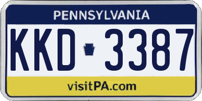 PA license plate KKD3387