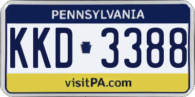 PA license plate KKD3388