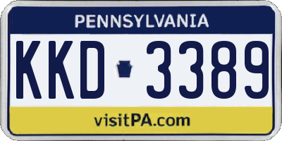 PA license plate KKD3389