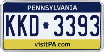 PA license plate KKD3393