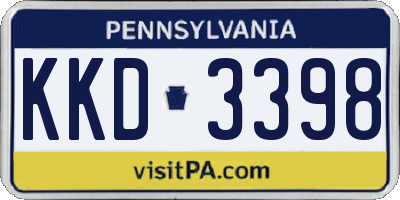 PA license plate KKD3398