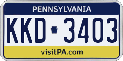 PA license plate KKD3403