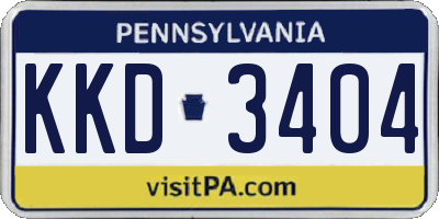 PA license plate KKD3404