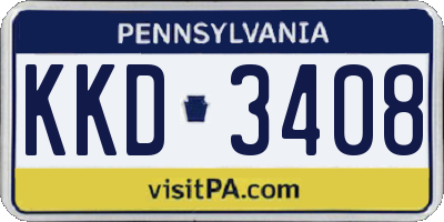 PA license plate KKD3408