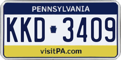 PA license plate KKD3409