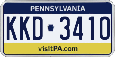 PA license plate KKD3410