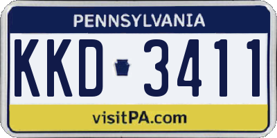 PA license plate KKD3411