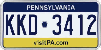 PA license plate KKD3412