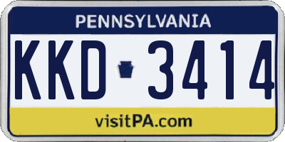 PA license plate KKD3414