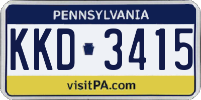 PA license plate KKD3415