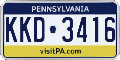 PA license plate KKD3416