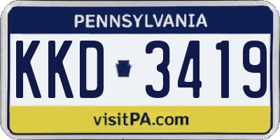 PA license plate KKD3419