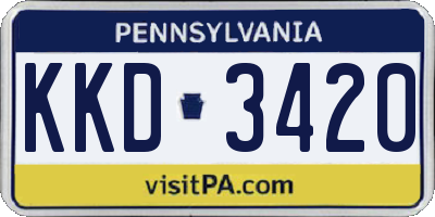PA license plate KKD3420