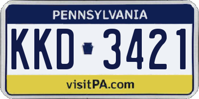 PA license plate KKD3421