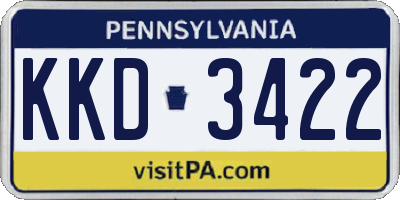 PA license plate KKD3422