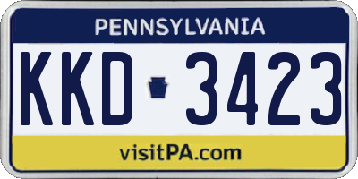 PA license plate KKD3423