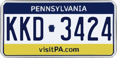 PA license plate KKD3424