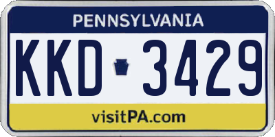 PA license plate KKD3429