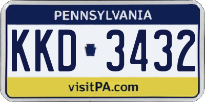 PA license plate KKD3432