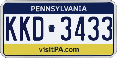 PA license plate KKD3433