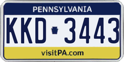 PA license plate KKD3443