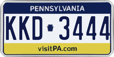 PA license plate KKD3444