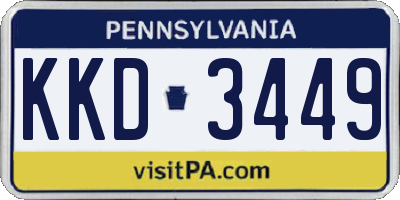 PA license plate KKD3449
