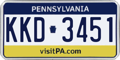 PA license plate KKD3451