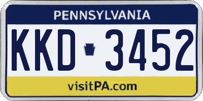 PA license plate KKD3452