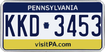 PA license plate KKD3453