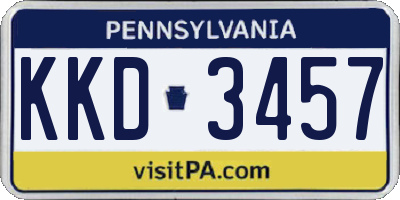 PA license plate KKD3457